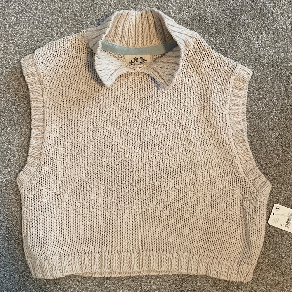 Free People cropped sleeveless sweater